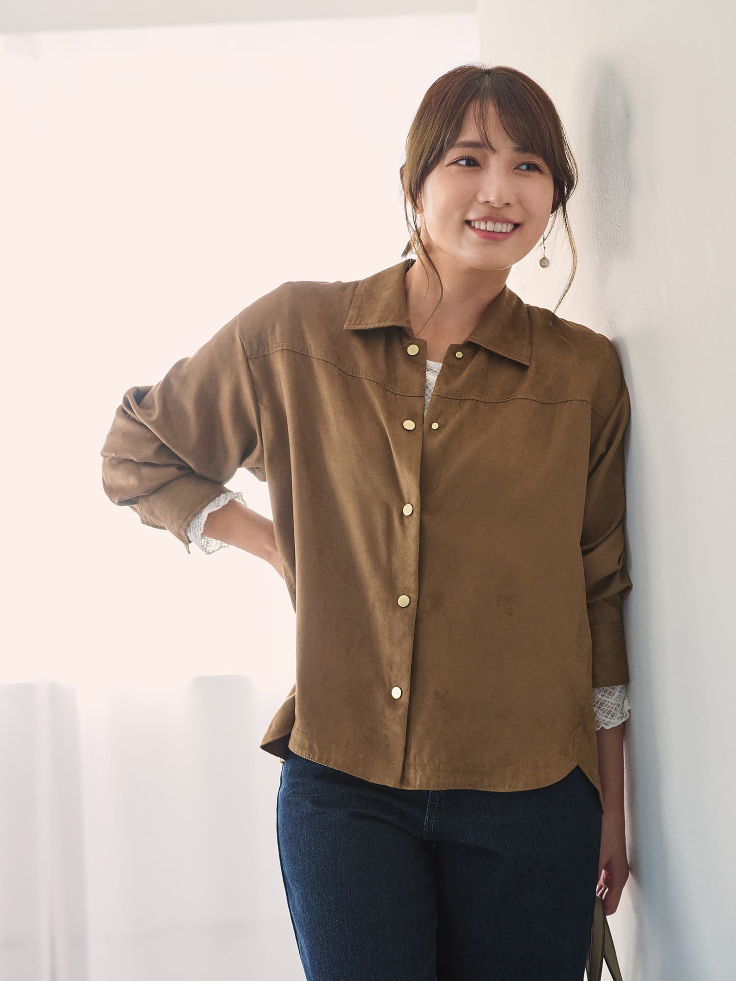 コヒナ　COHINA ジョーゼットシャツジャケット ライトベージュ 新作 コヒナ COHINA ジョーゼットシャツジャケット ライト