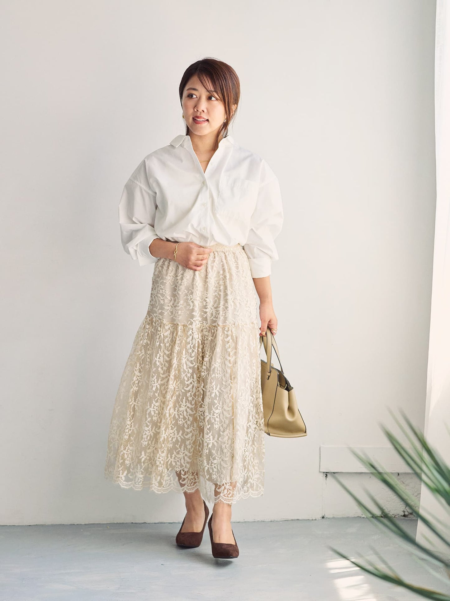 スカラップヘムレーススカート-short & regular　[通常]