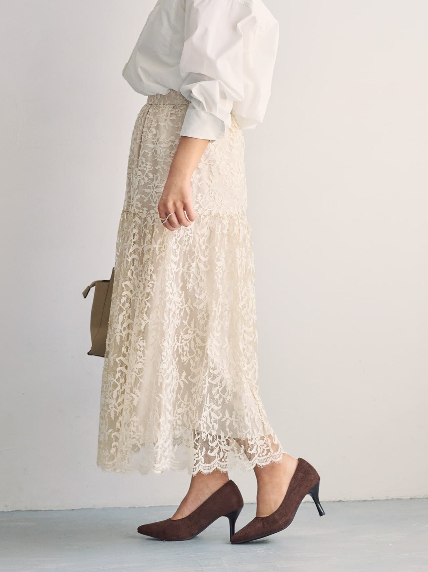 スカラップヘムレーススカート-short & regular | 小柄・低身長