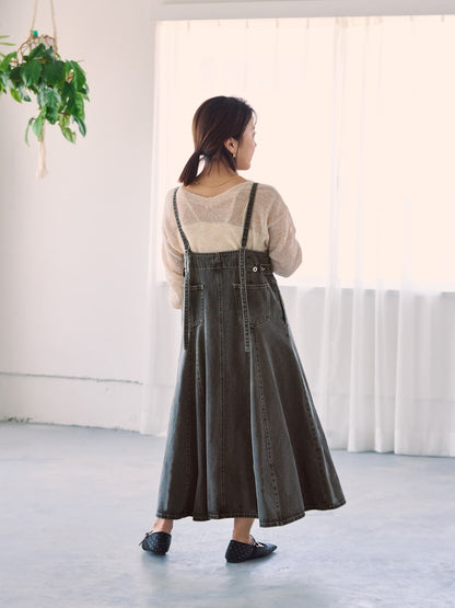 マチフレアデニムジャンパースカート-short & regular　[通常]