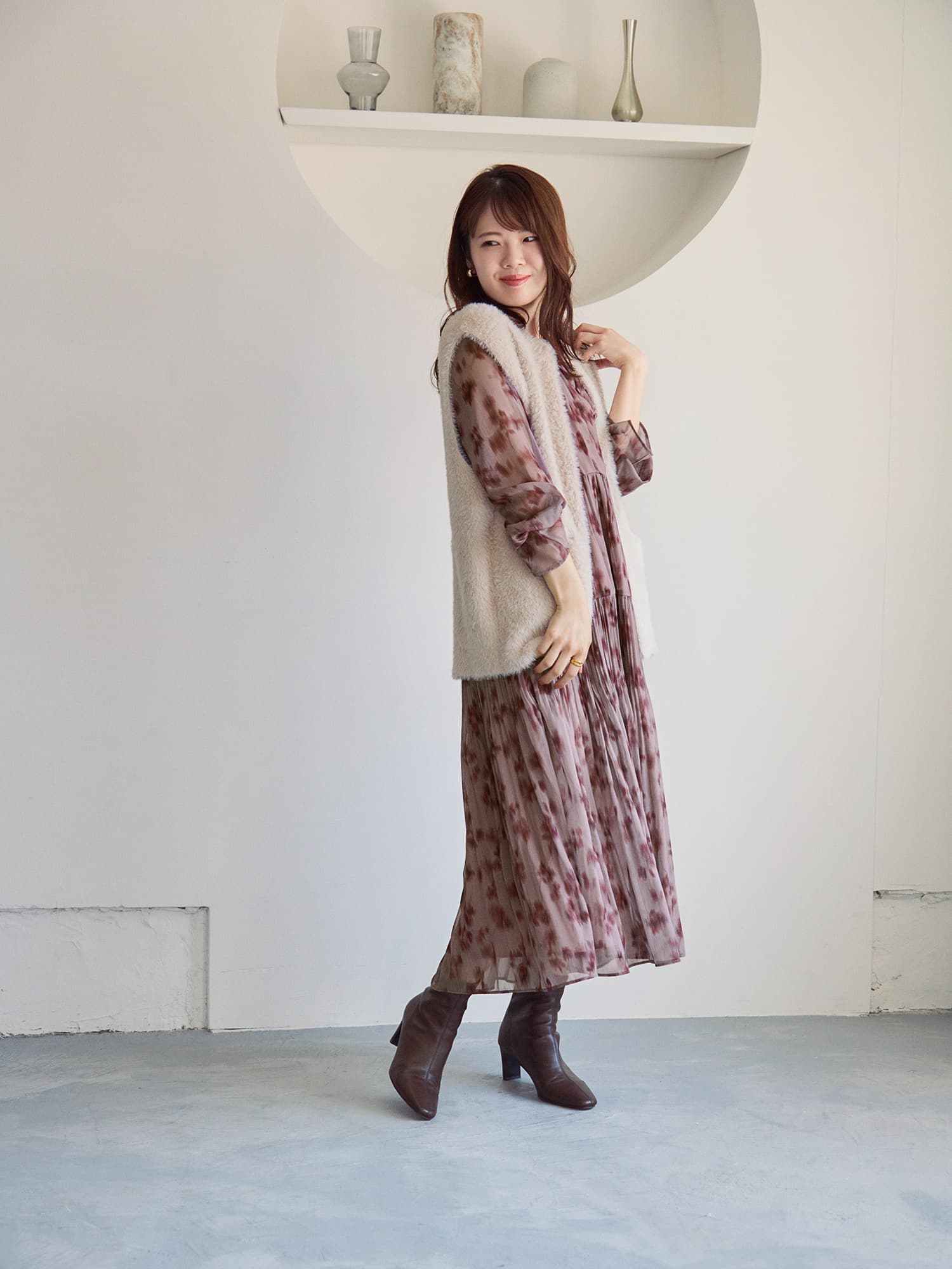 週末値下　COHINA ダブルフェイスフェザージレ ライトベージュ 週末値下 COHINA ダブルフェイスフェザージレ ライトベージュ