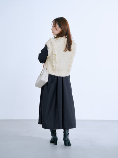 ウエストベルトテーラードワンピース-short & regular　[通常]