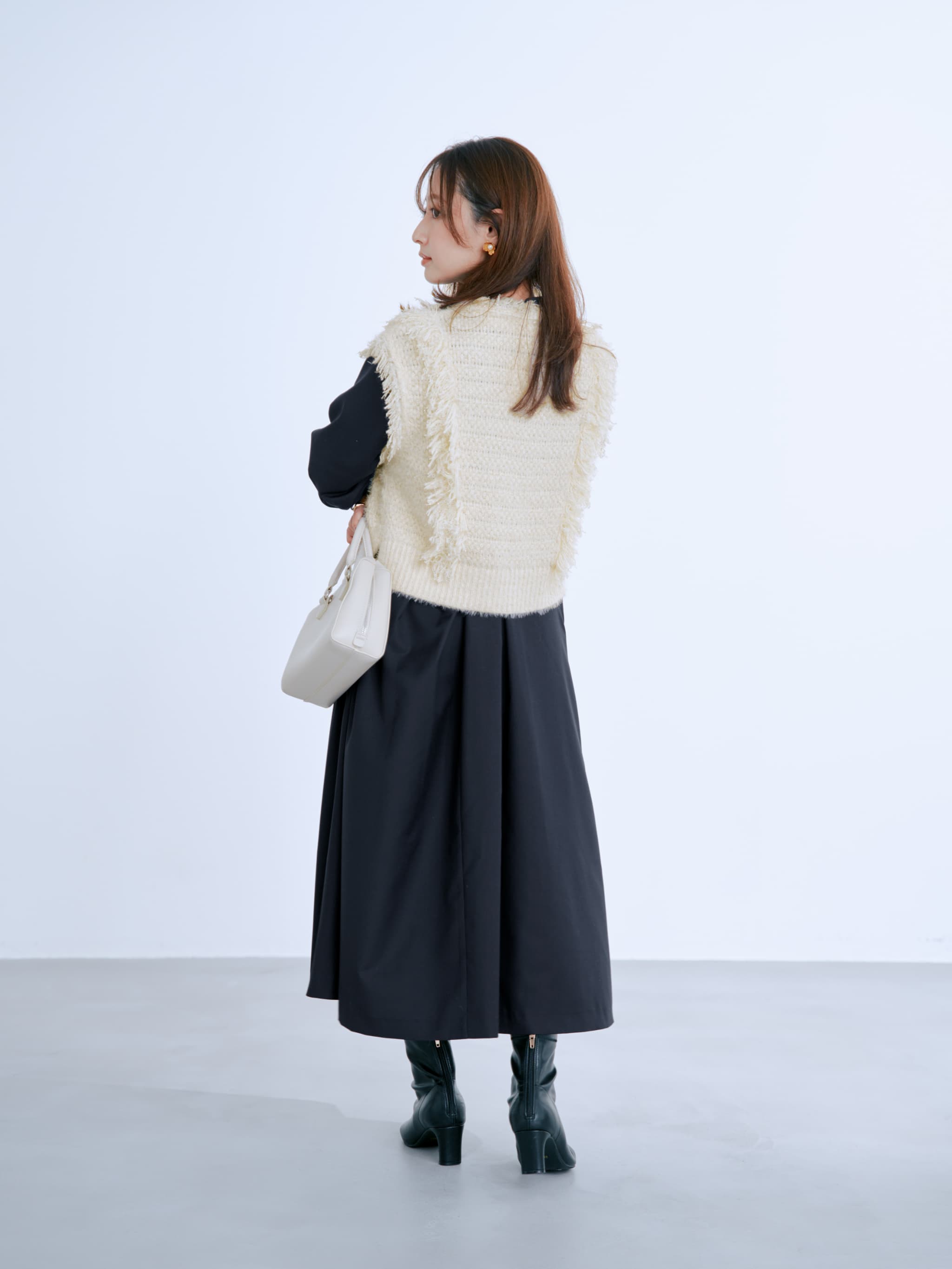 ラメミックスフリンジベスト | 小柄・低身長女性向けファッション通販