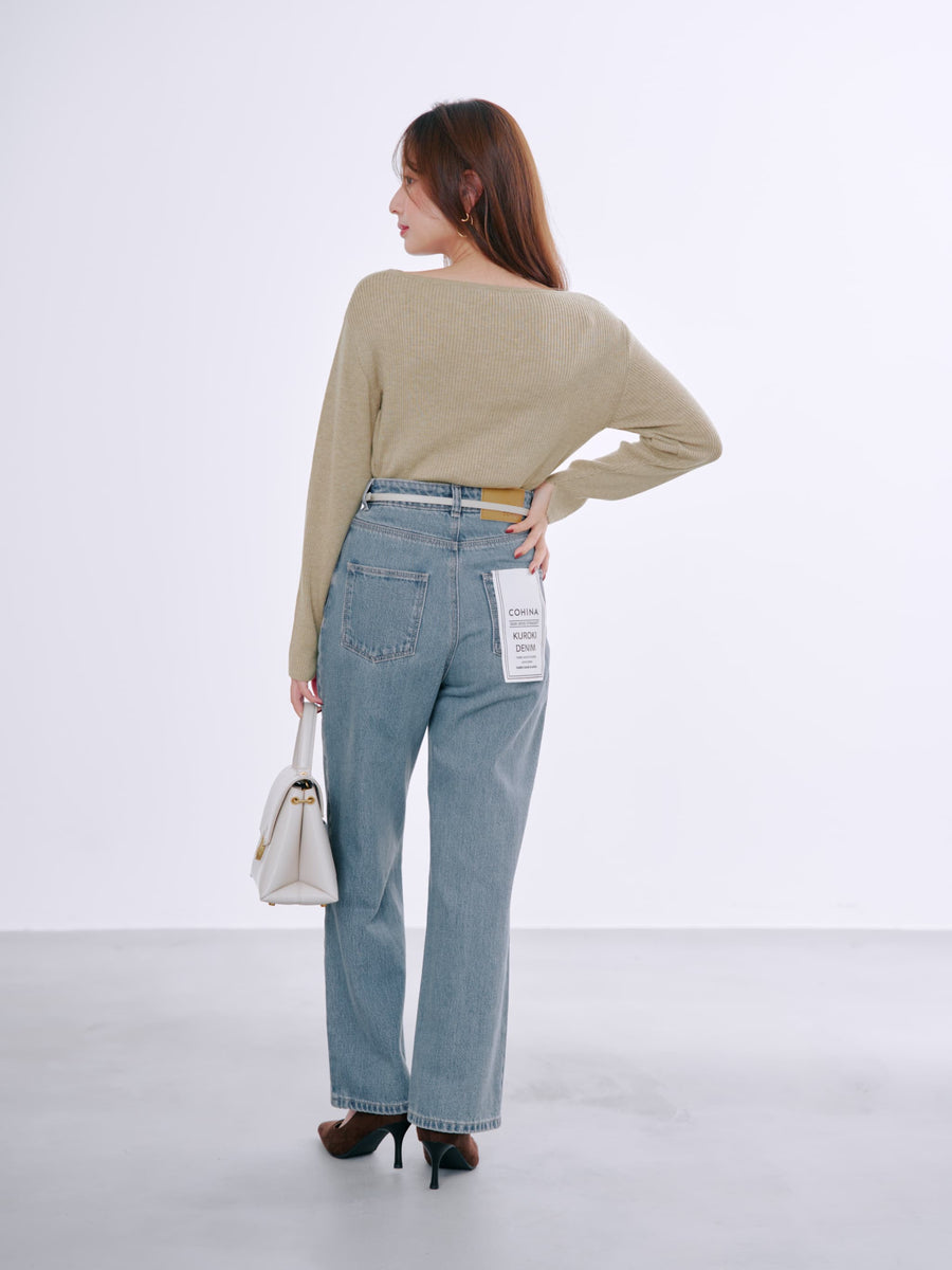 ＜sweetweb掲載＞KUROKI DENIM セミワイドストレート-short & regular　[通常]