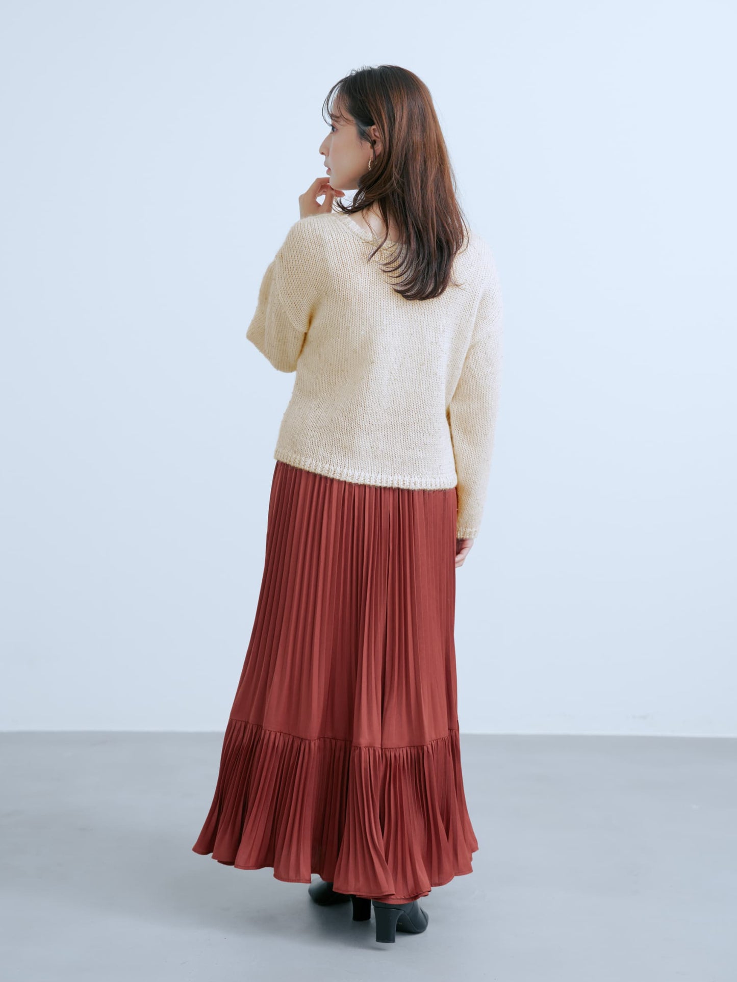 プリーツティアードヘムスカート-short & regular　[通常]