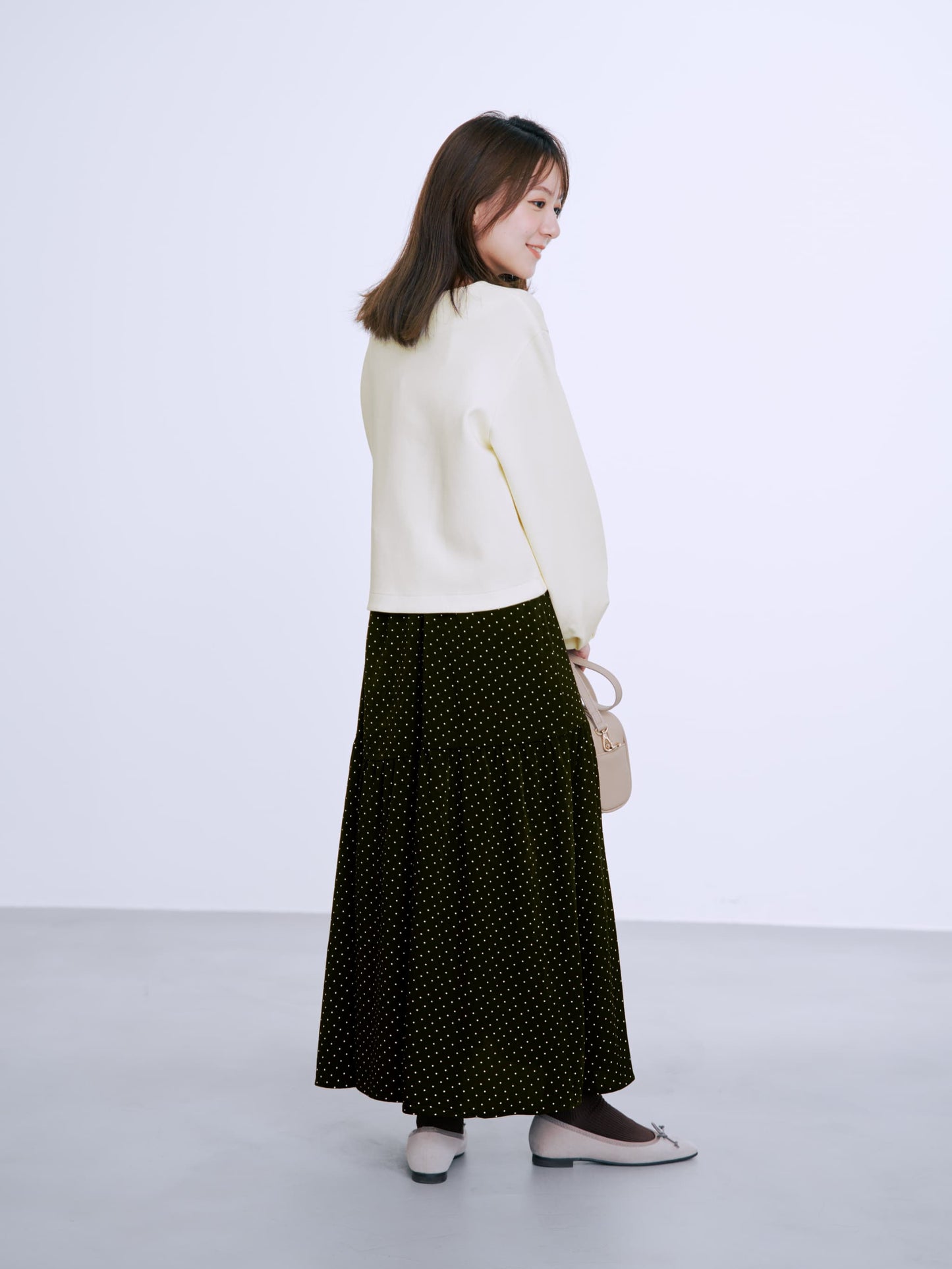 ダンボールトップスドットキャミワンピセット-short & regular　[通常]