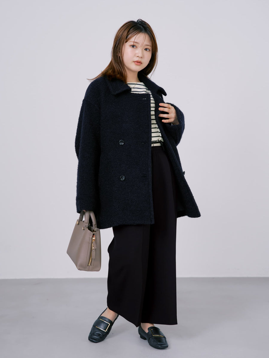 トリアセジョーゼットストレートパンツ-short & regular　[通常]