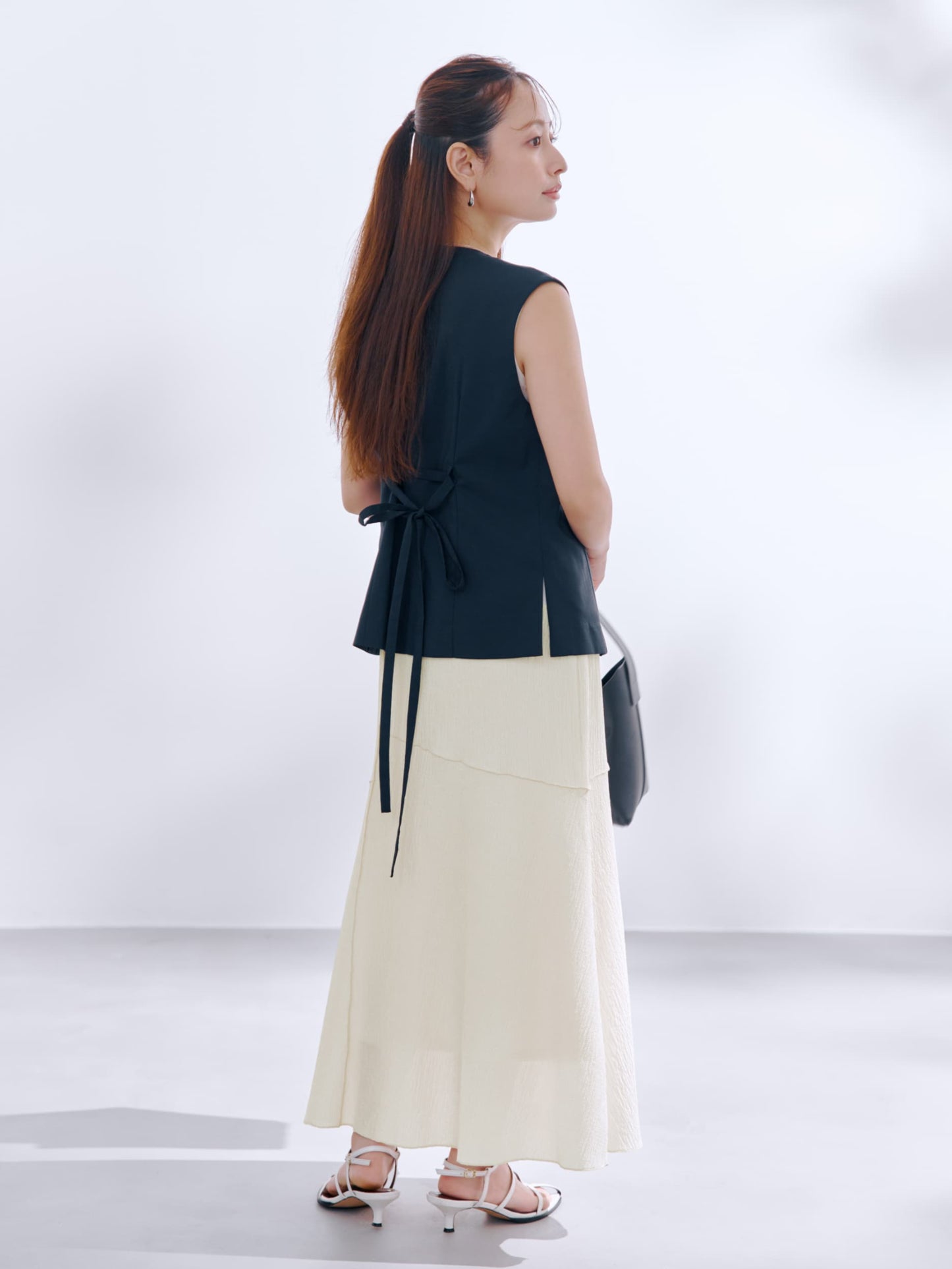 【接触冷感】ボタンアップリネンライクジレ　[通常]