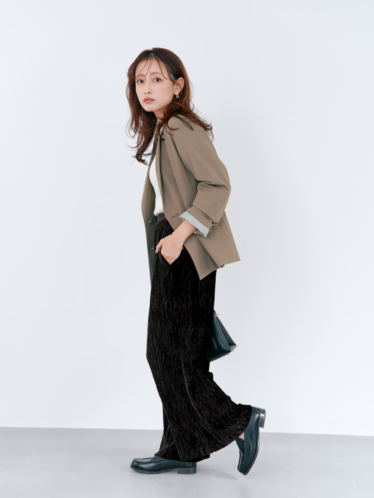 【YUNA SANTA】トウィンクルベロアパンツ-short & regular　[通常]