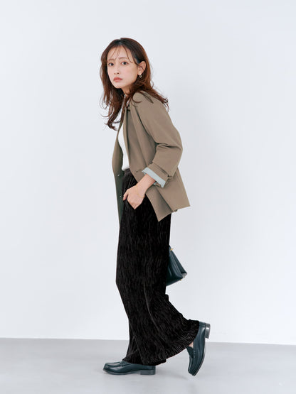 【YUNA SANTA】トウィンクルベロアパンツ-short & regular　[通常]