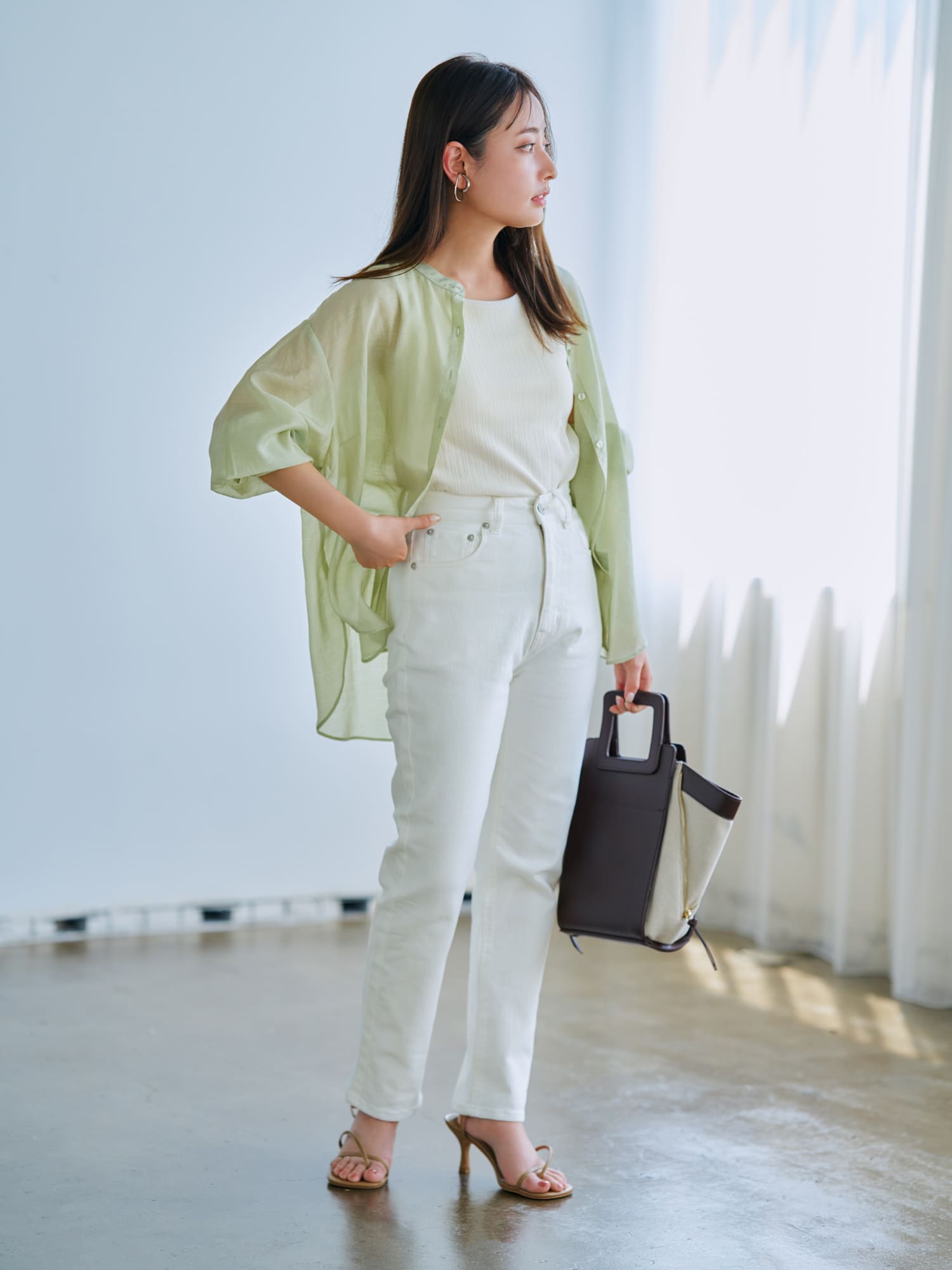 COHINA DENIM カラースリムストレート-short & regular | 小柄