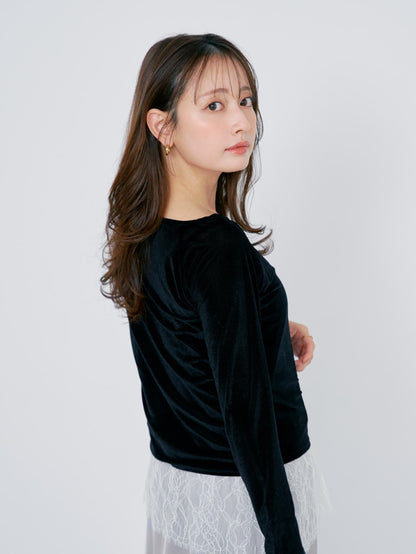シアーベロアボートネックトップス　[通常]