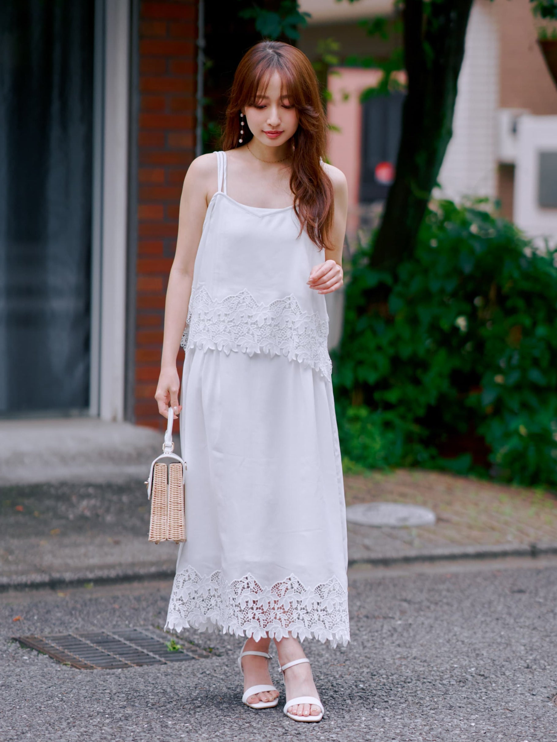 カットワークエンブロイダリーキャミソール | 小柄・低身長女性向け