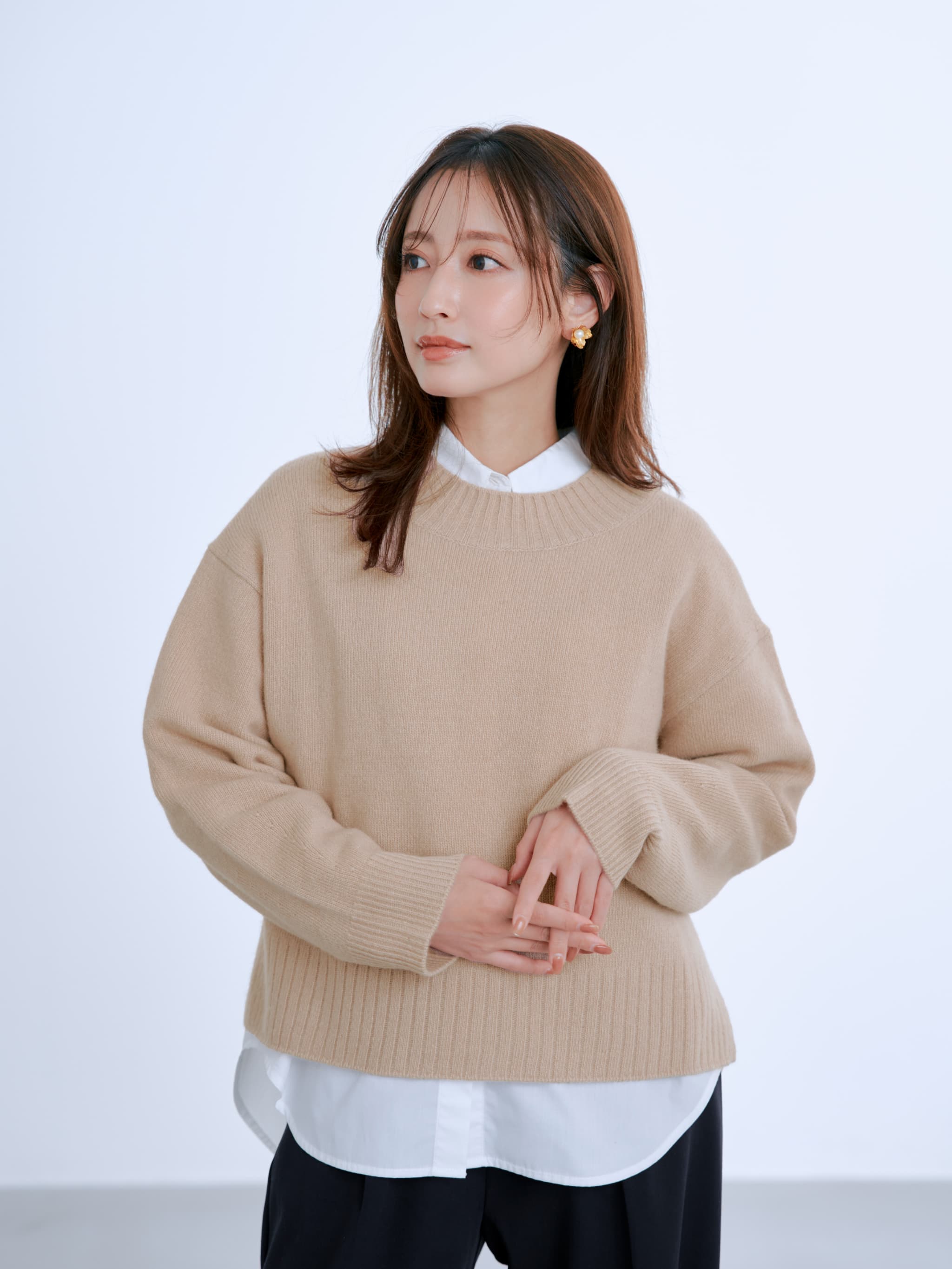 ウールカシミヤボトルネックニット | 小柄・低身長女性向け