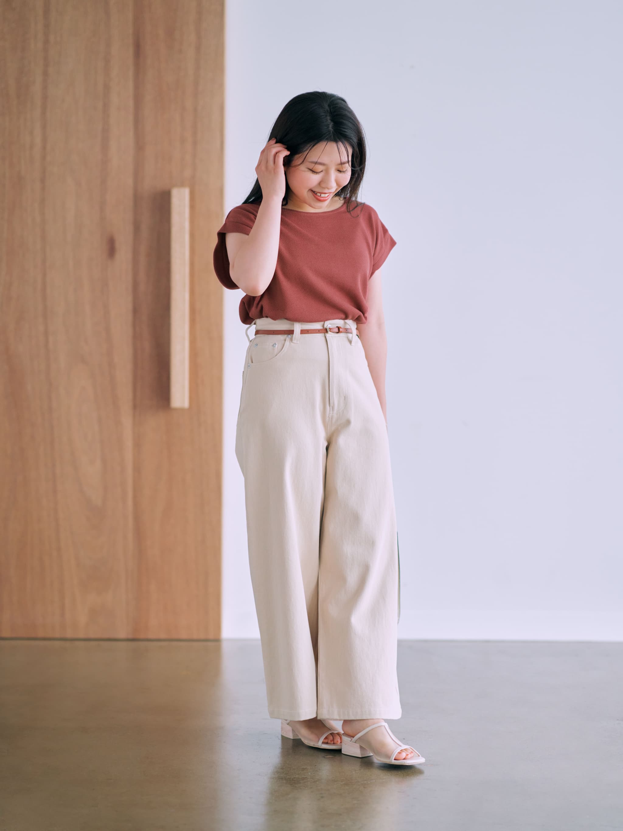 COHINA DENIM カラーフレアワイド-short & regular | 小柄・低身長女性向けファッション通販、コーディネート | COHINA  STORE