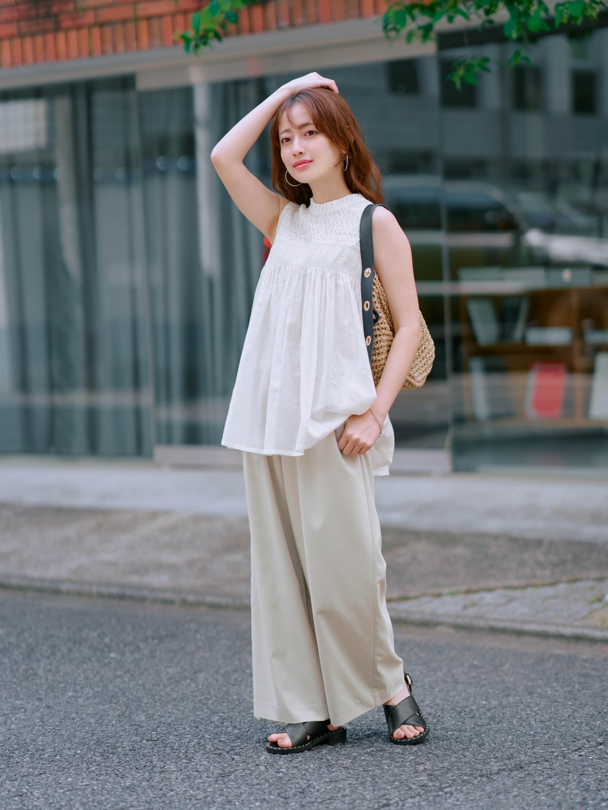 シアーボイルスモッキングブラウス | 小柄・低身長女性向け