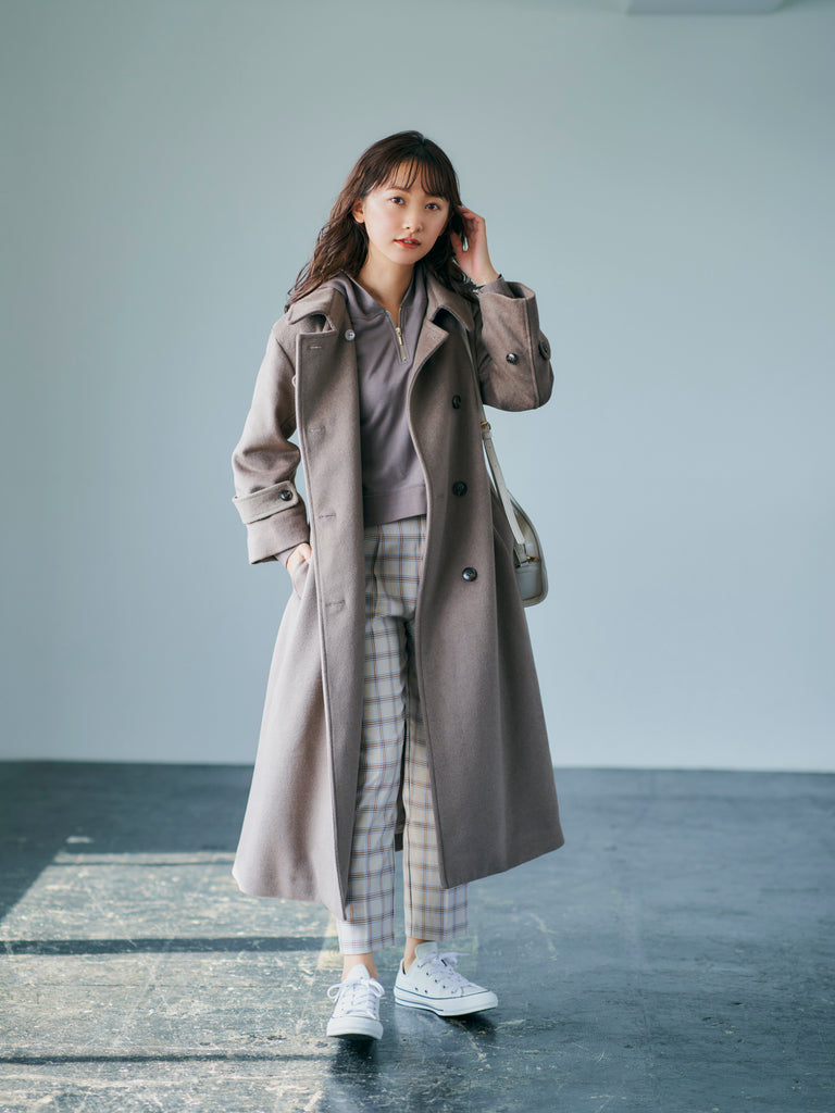 Stand-up Collar Wool Coat