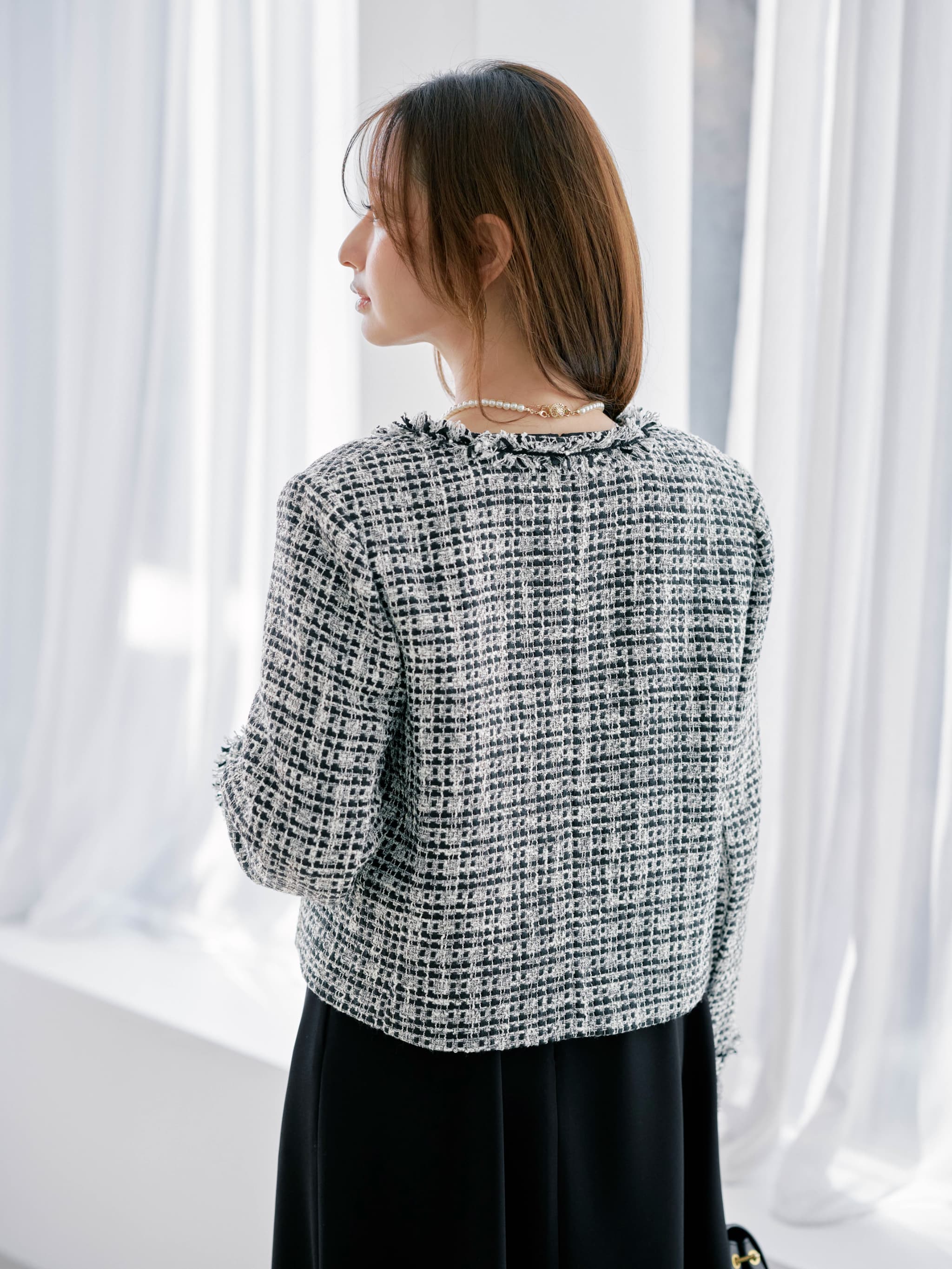 美品 COHINA ミックスツイードジャケット ミックスツイードジャケット | 小柄・低身長女性向けファッション通販