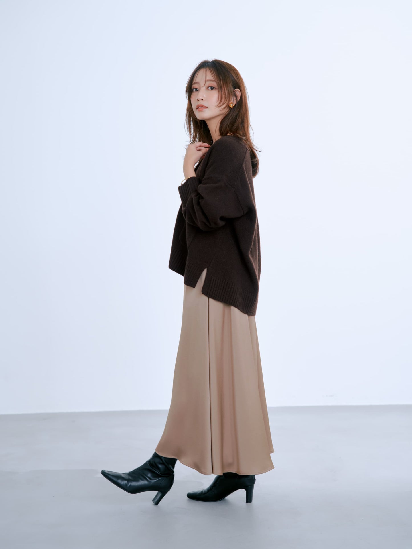 ウールカシミヤVネックロングカーディガン　[通常]