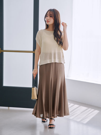 イレギュラーフレアとろみスカート-short & regular　[通常]