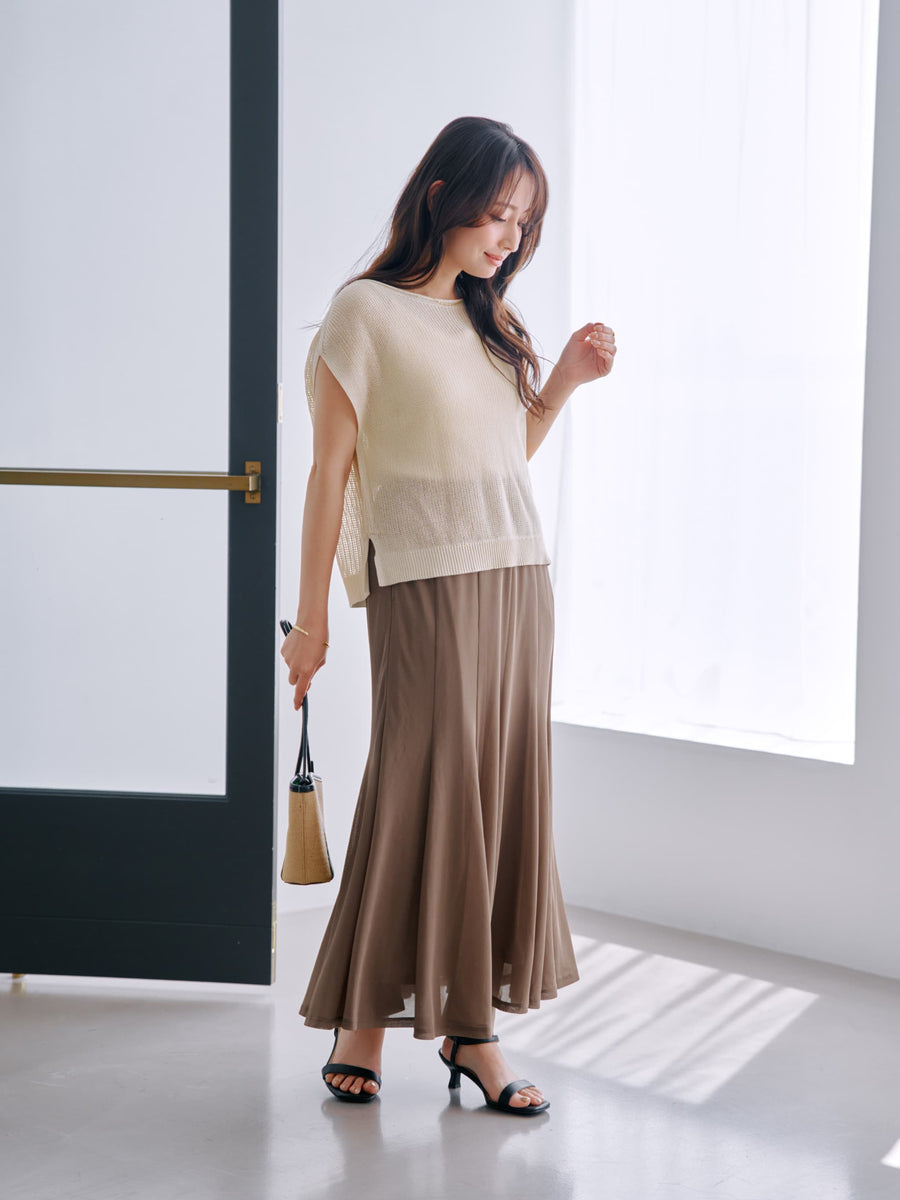 イレギュラーフレアとろみスカート-short & regular　[通常]