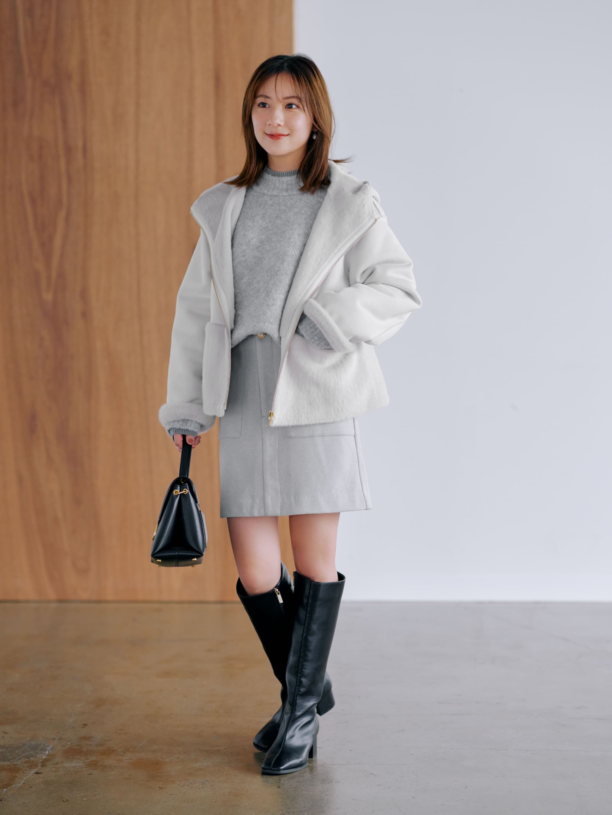 ブークレレイヤードデザインニット | 小柄・低身長女性向け