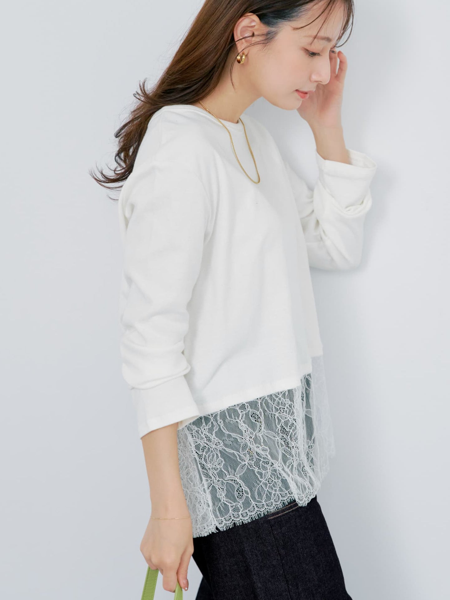 レースドッキングカットソー　[通常]