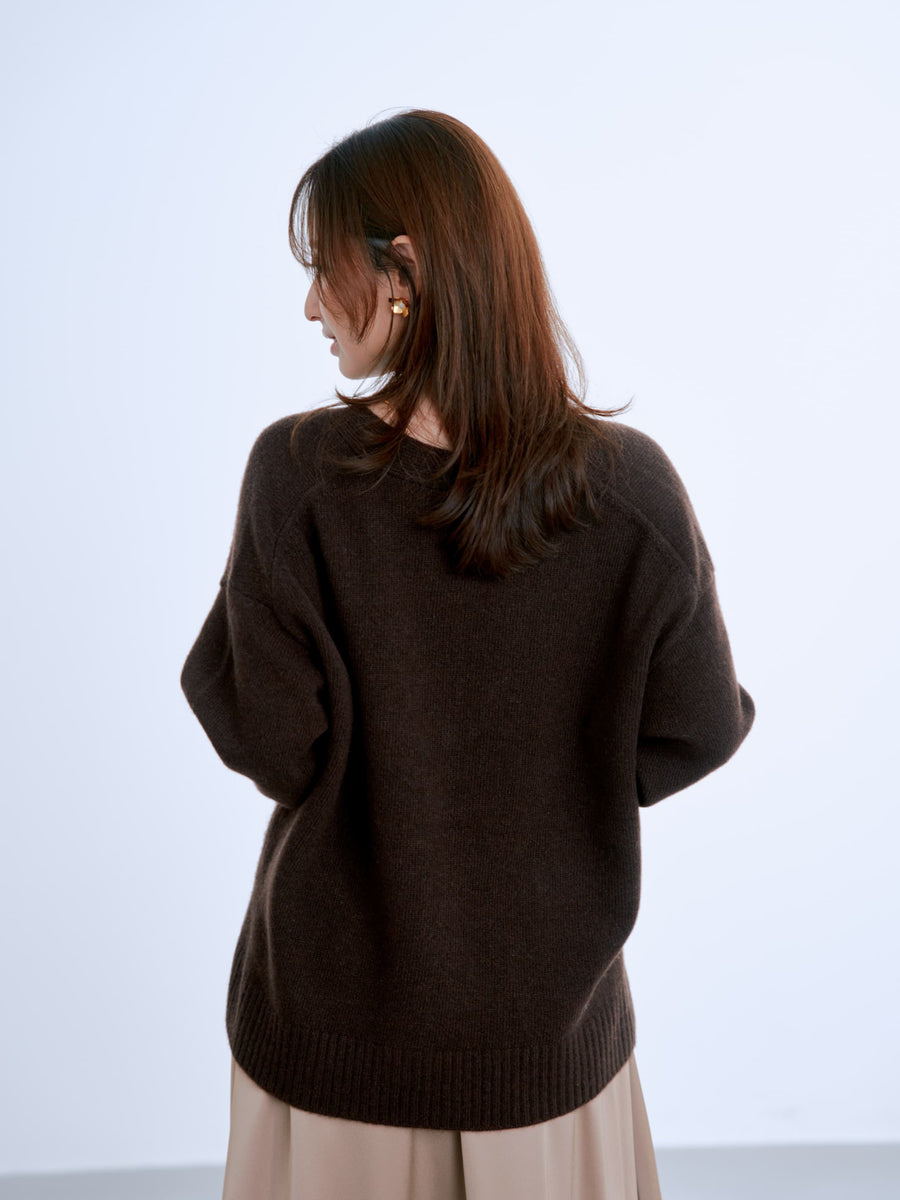 ウールカシミヤVネックロングカーディガン　[通常]