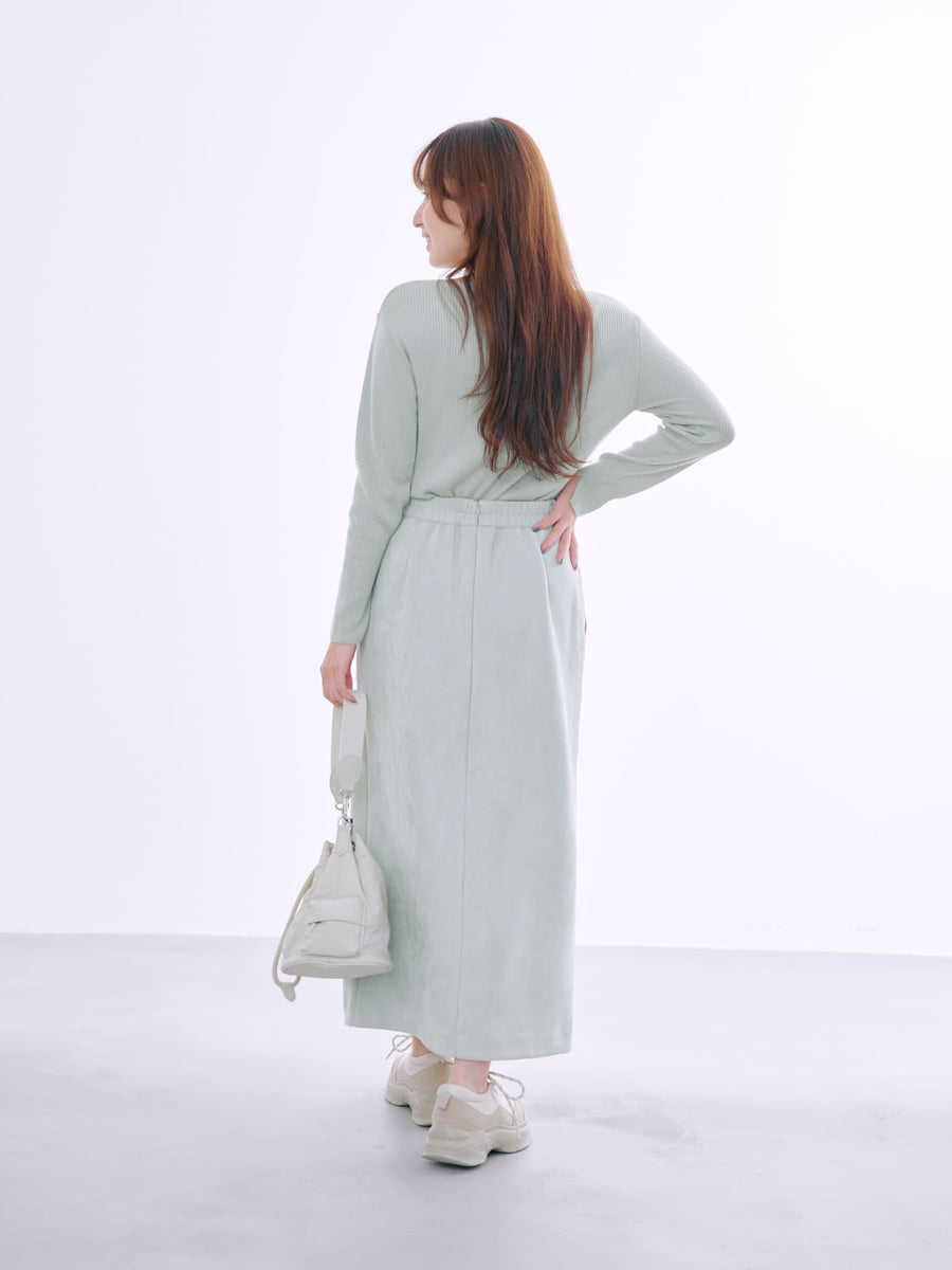 ゴールドリベットスウェードライクスカート-short & regular 　[通常]