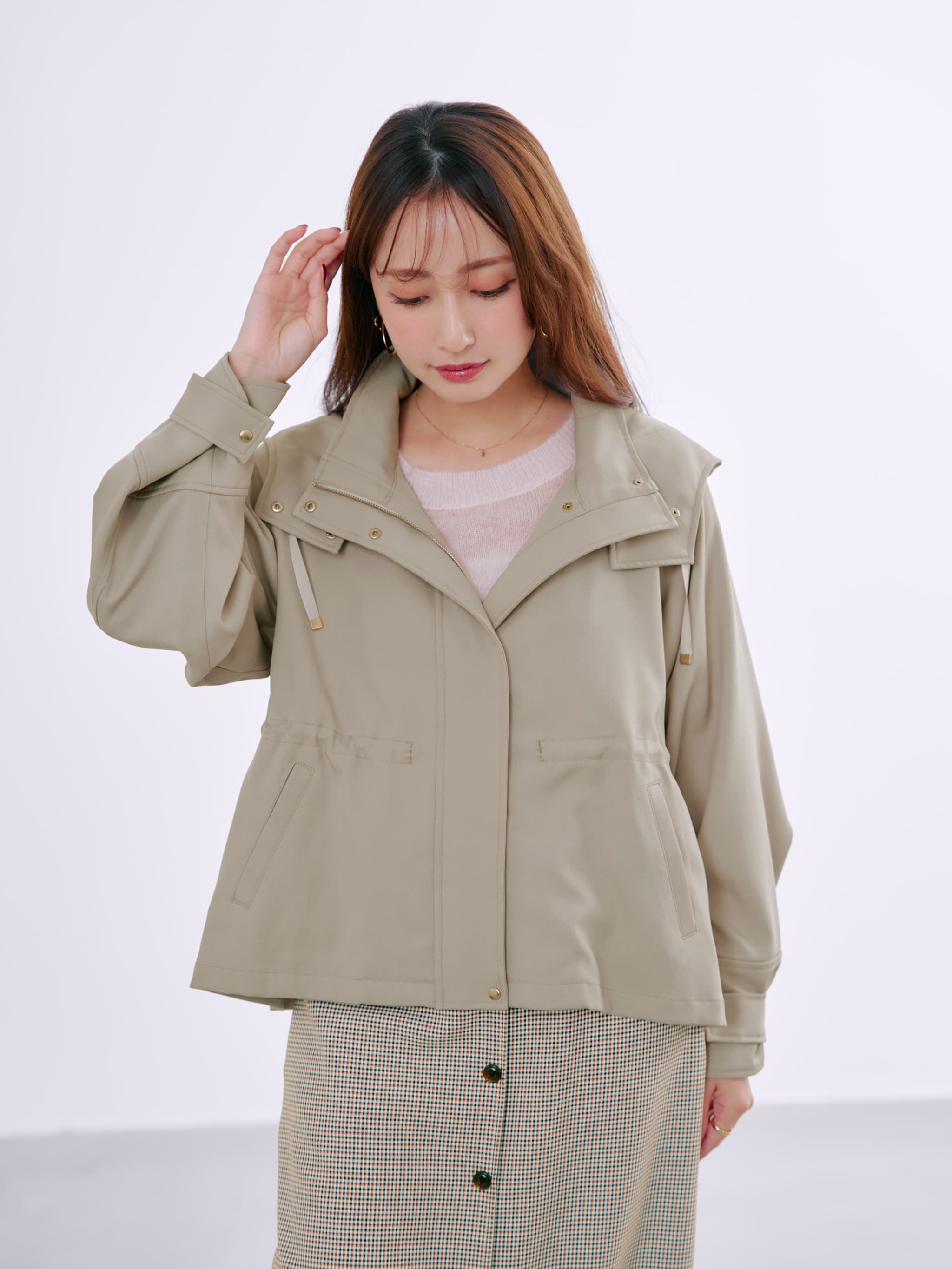 テントラインフーデッドブルゾン | 小柄・低身長女性向けファッション