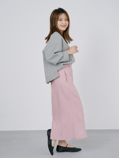 ベルト付きパネルIラインスカート-short & regular　[通常]