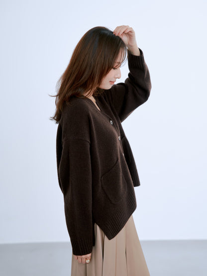 ウールカシミヤVネックロングカーディガン　[通常]