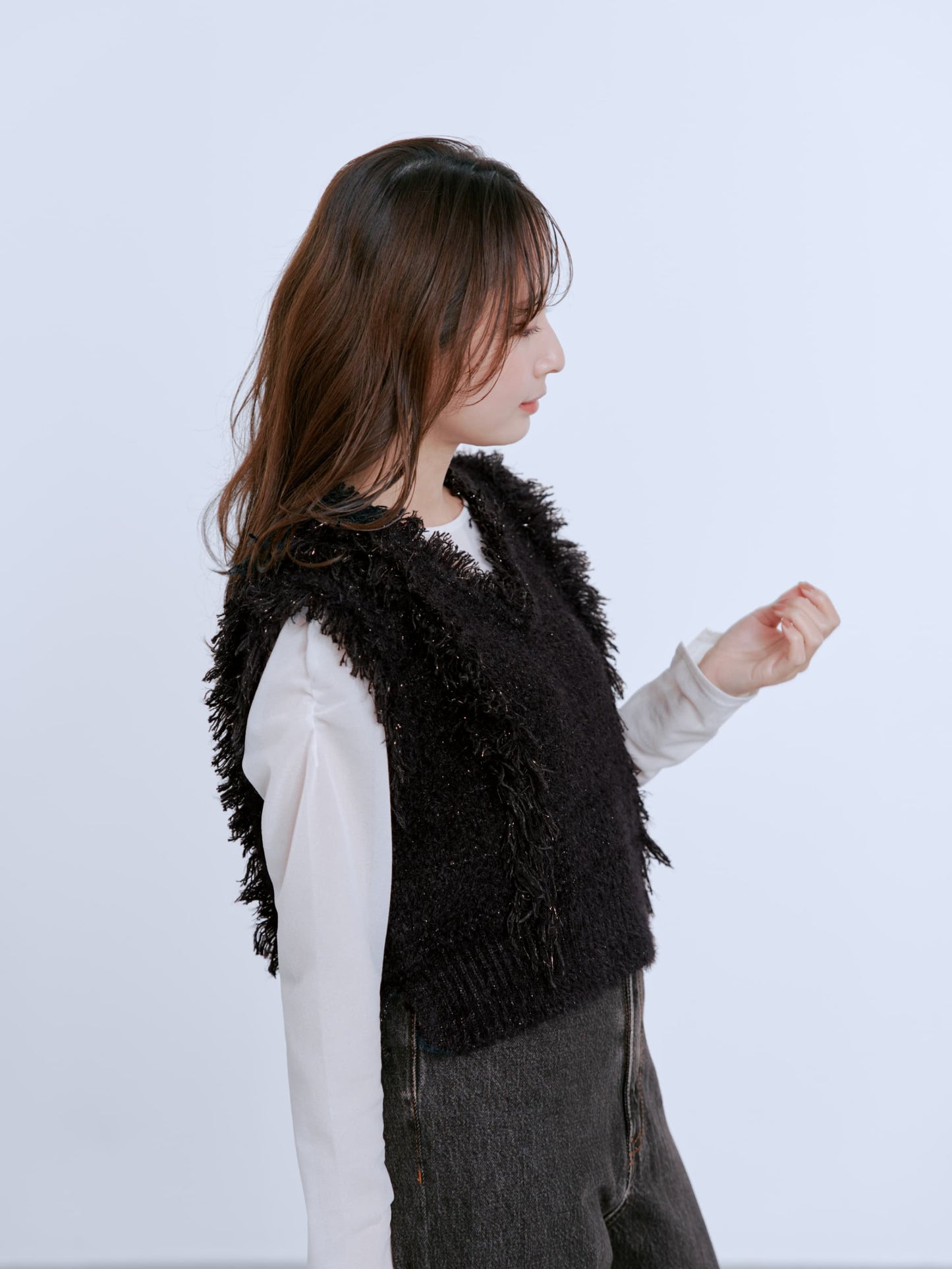 ラメミックスフリンジベスト　[通常]