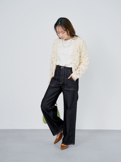 フラワーエンブロイダリーカーディガン　[通常]