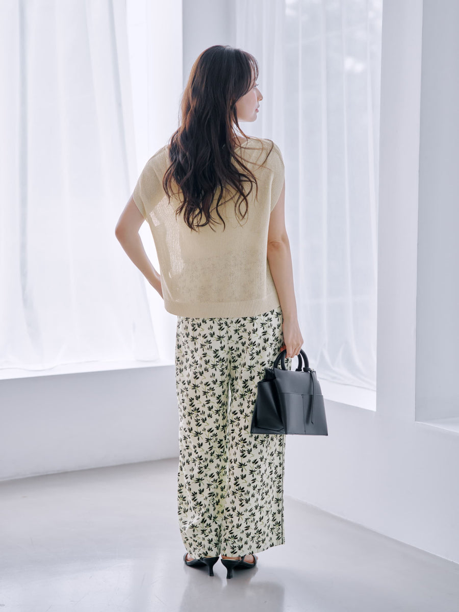 デイジープリントイージーパンツ-short & regular　[通常]