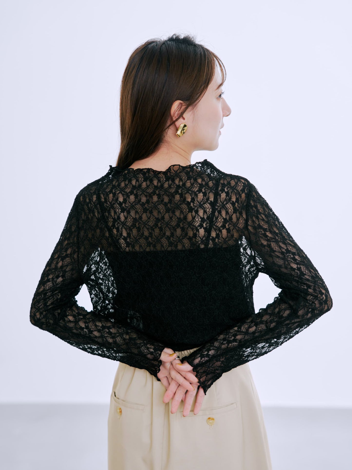 ストレッチレースカットソー　[通常]