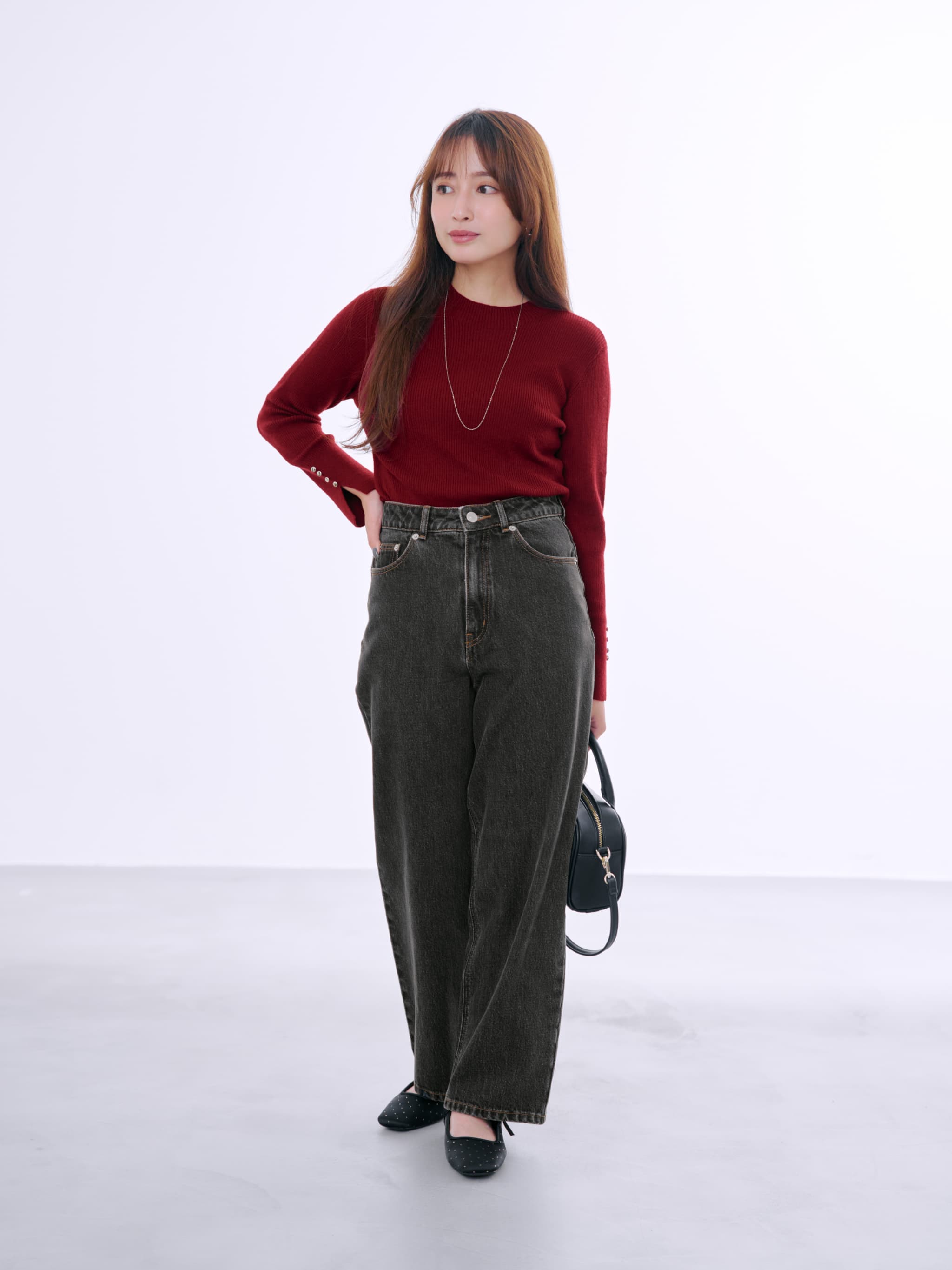 黒*い様 gourmet jeans TYPE02 BASIC アイボリー コー KUROKI DENIM セミワイドストレート-short & regular | 小柄・低身長