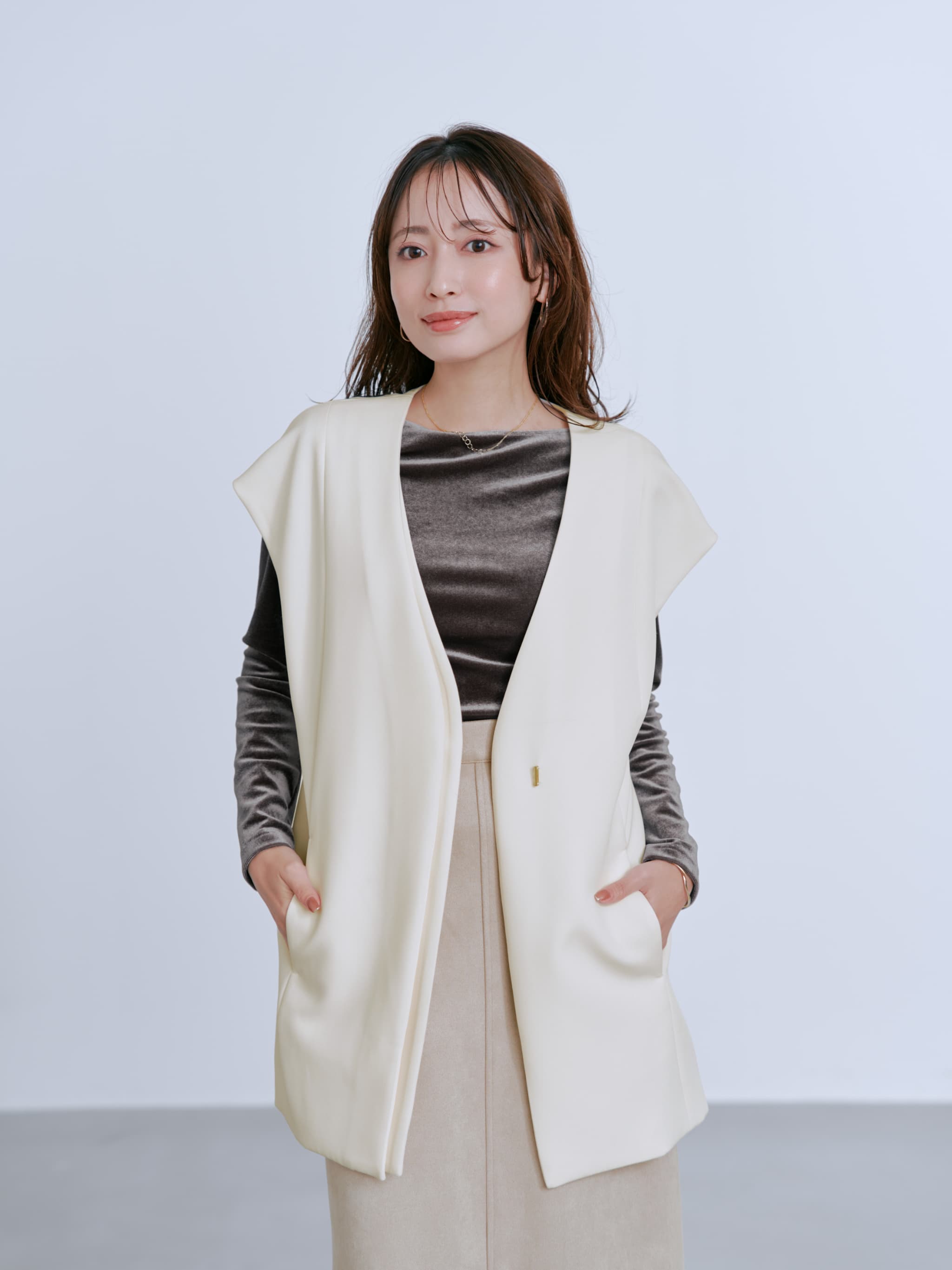 アシメフロントジレ | 小柄・低身長女性向けファッション通販