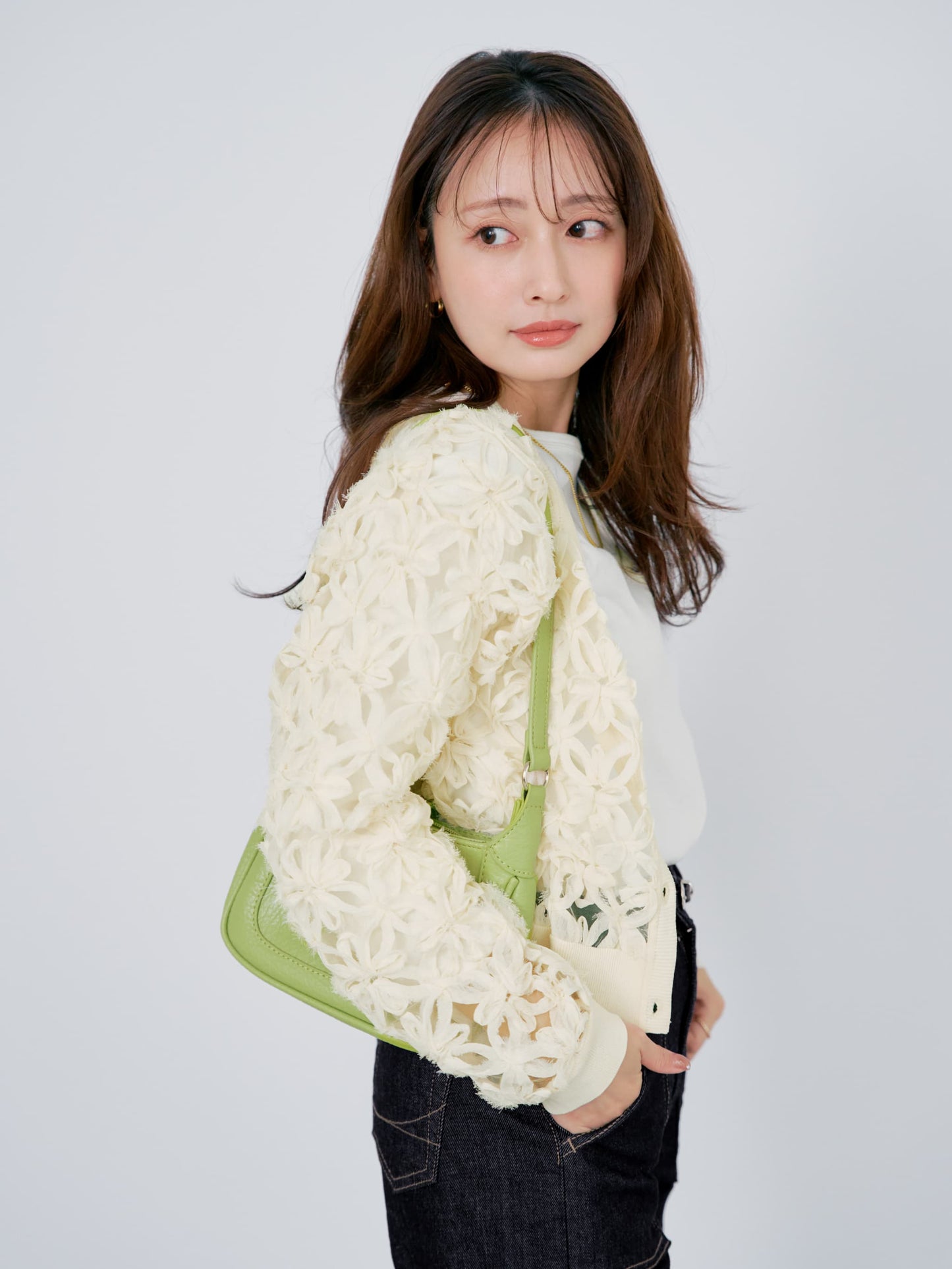 フラワーエンブロイダリーカーディガン　[通常]