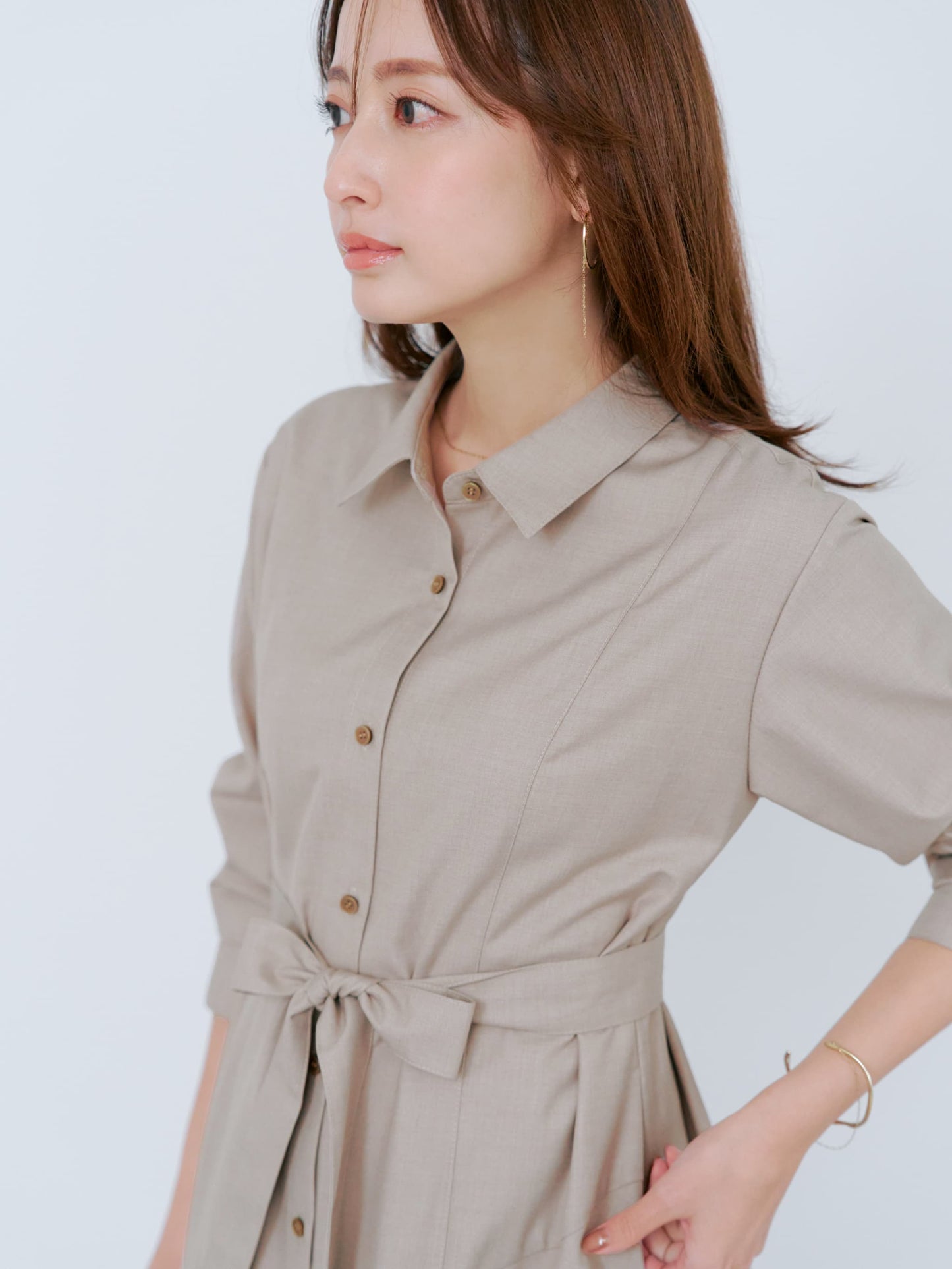 イレギュラーヘムシャツワンピース-short & regular　[通常]