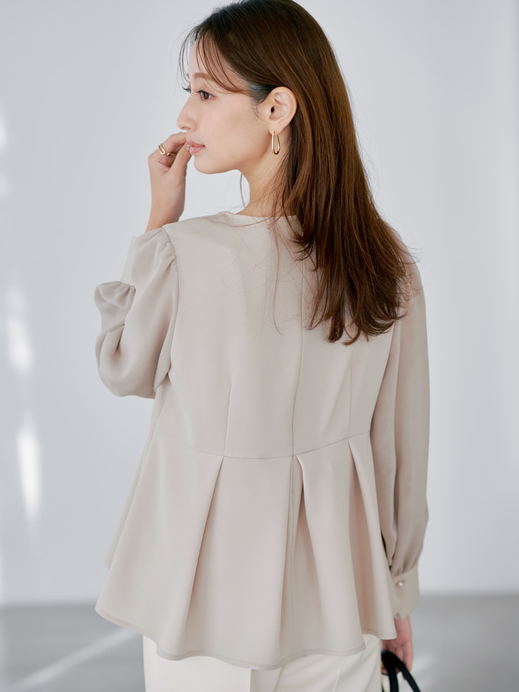 トリアセジョーゼットペプラムブラウス | 小柄・低身長女性向け