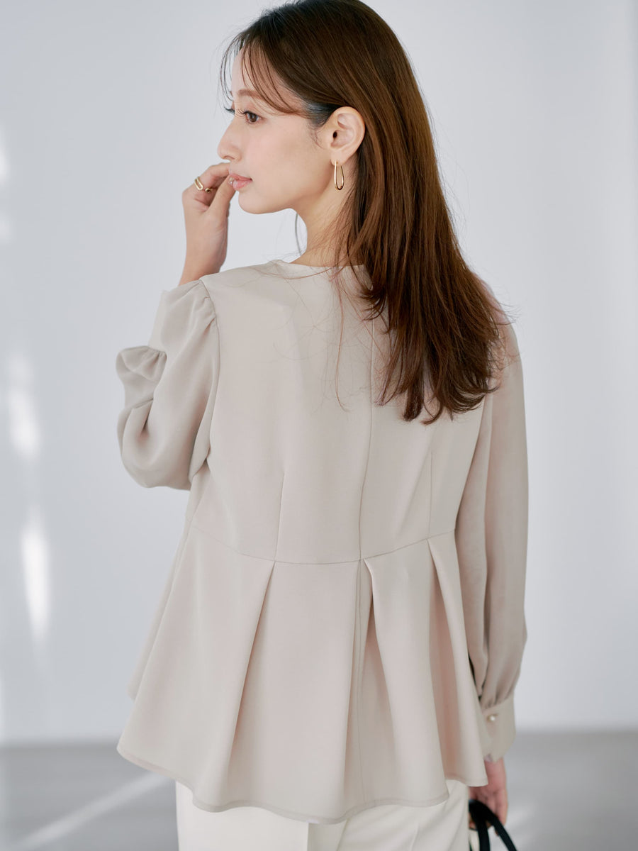 トリアセジョーゼットペプラムブラウス　[通常]