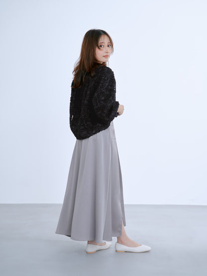 アシメラインサテンフレアスカート-short & regular　[通常]