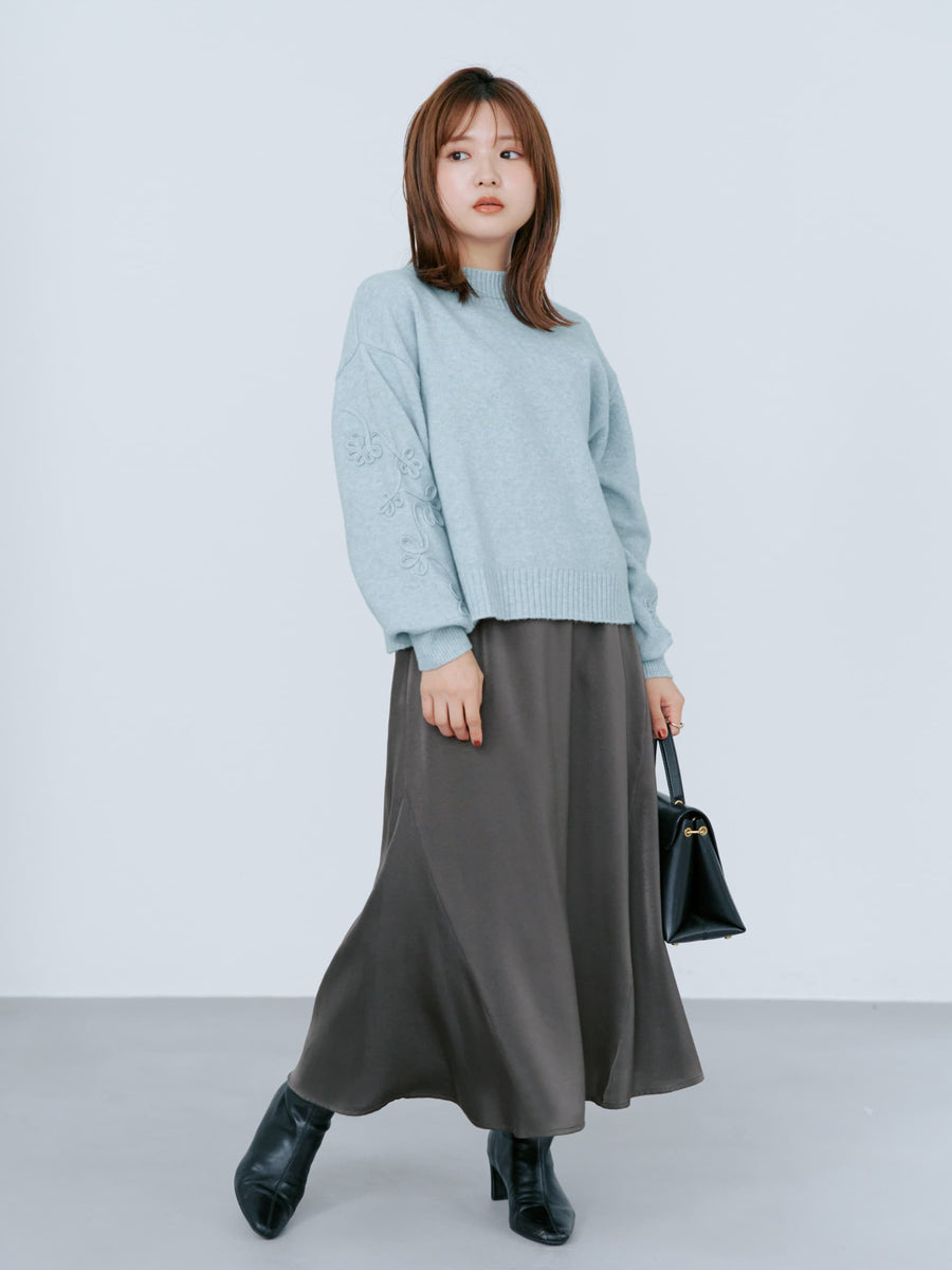 コードエンブロイダリーボトルネックニット　[通常]