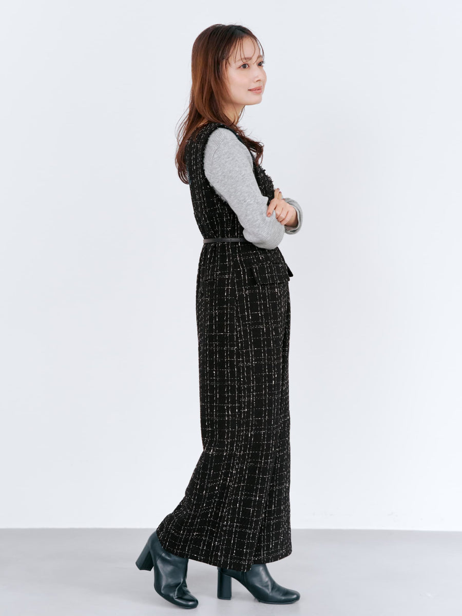 チェックツイードオールインワン-short & regular　[通常]