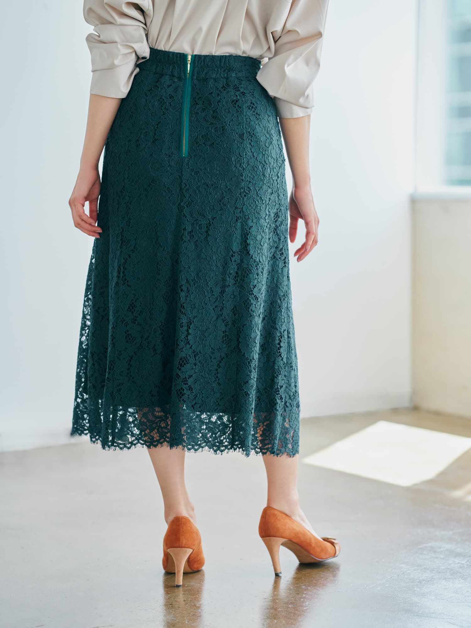 スカラヘムAラインレーススカート | 小柄・低身長女性向けファッション ...