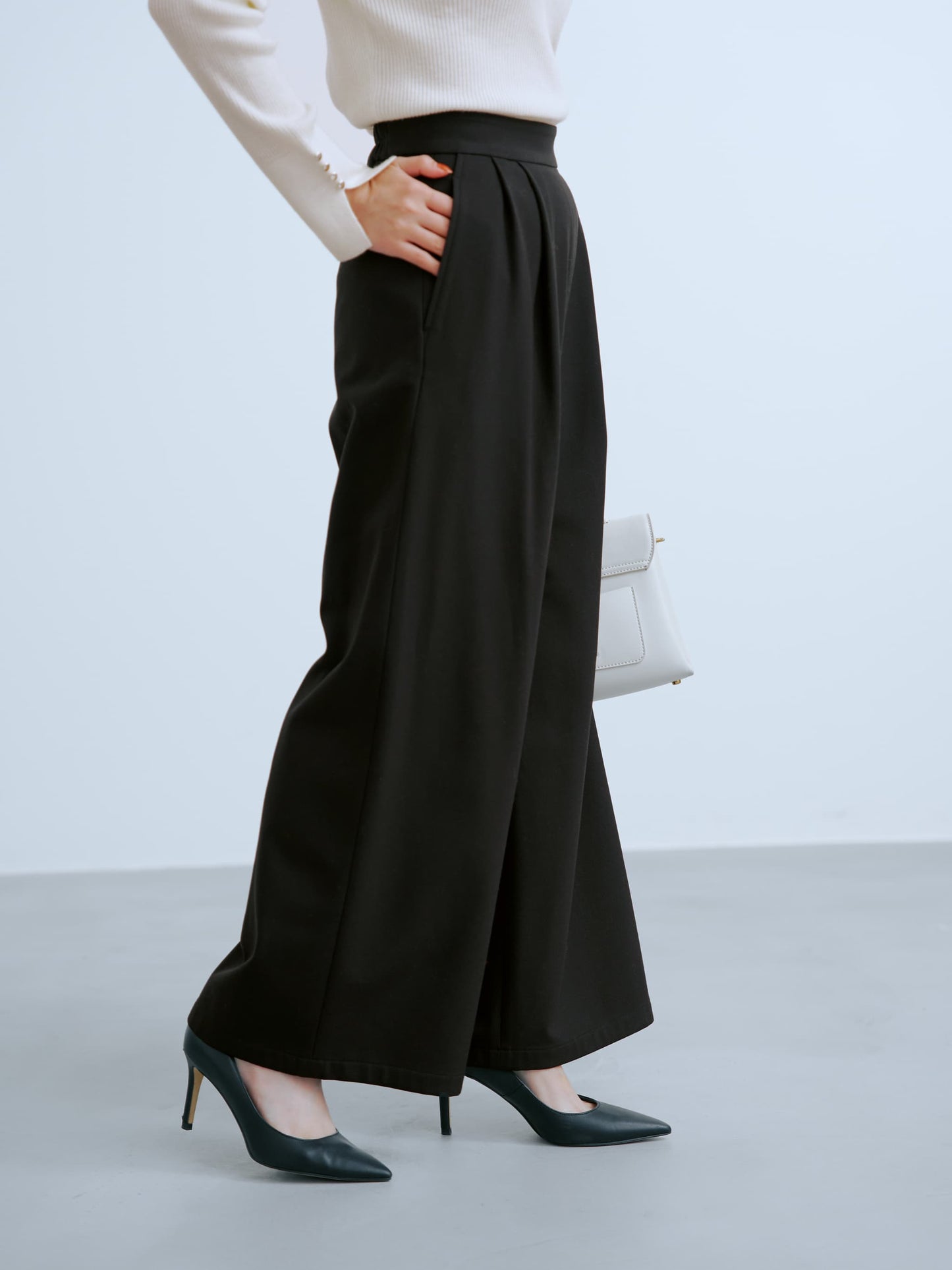 ウォームダブルタックワイドパンツ-short & regular　[一部予約]