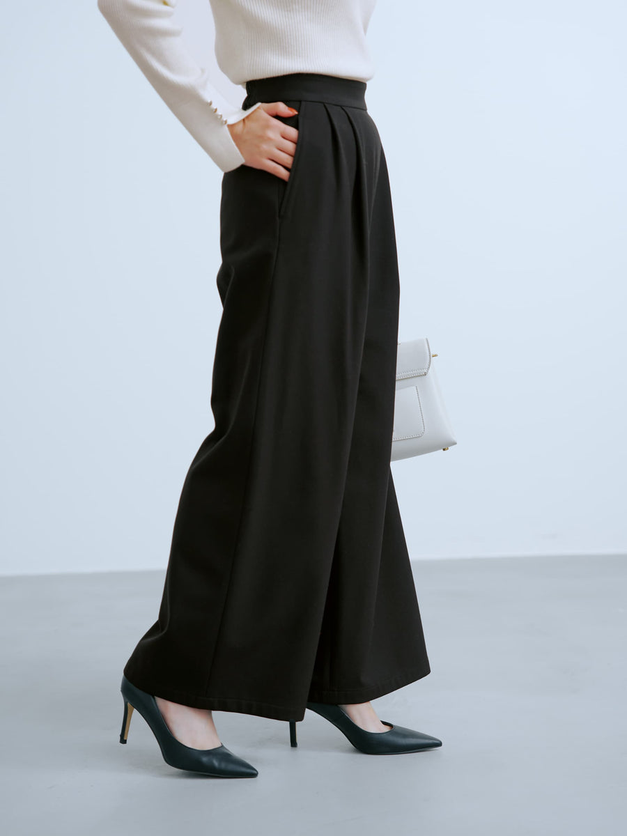 ウォームダブルタックワイドパンツ-short & regular　[一部予約]