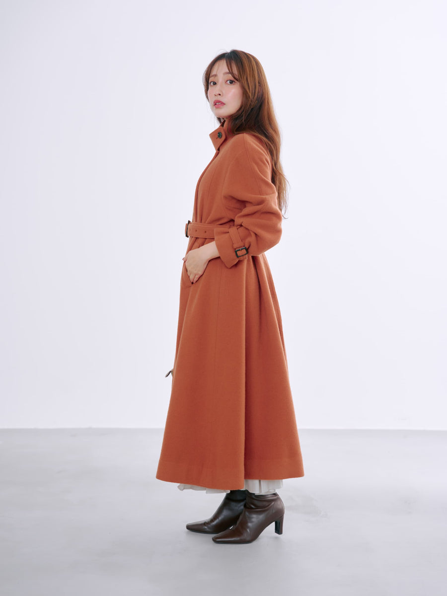 ＜sweetweb掲載＞セミダブルバックフレアウールコート-short & regular　[通常]