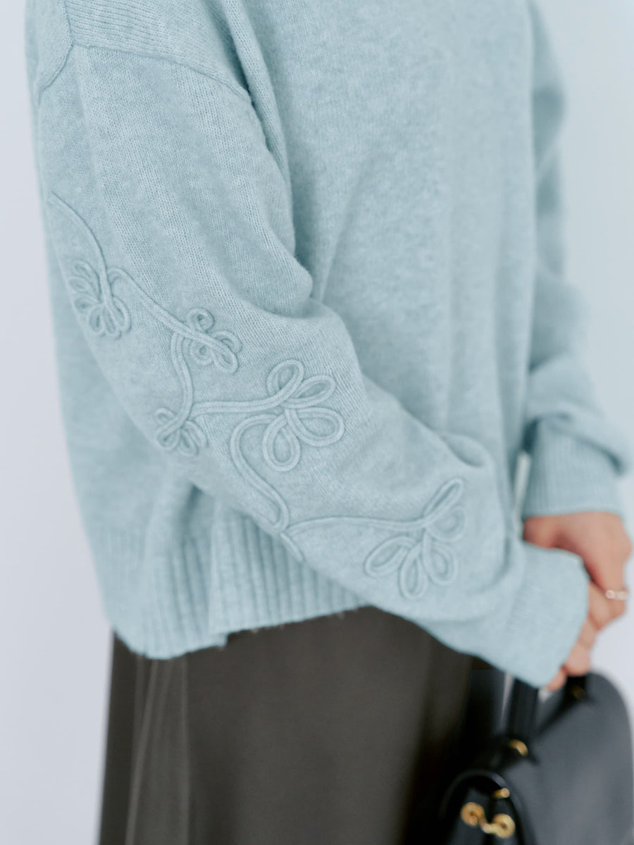 コードエンブロイダリーボトルネックニット　[通常]